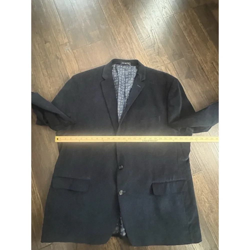 Ralph Lauren Black Label Suede Elbow Patch Navy Corduroy Blazer Sport Jacket 50L